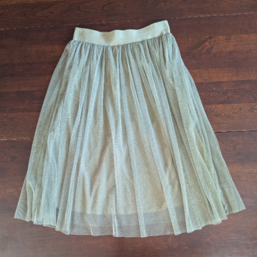 Nathalie Garçon Womens S Green Tulle Layered Skirt France Whimsigoth Boho Earthy